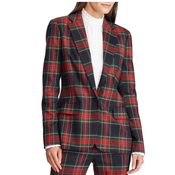ralph lauren tartan blazer